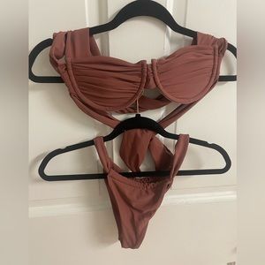 Shein mauve pink 2 piece swimsuit size small
